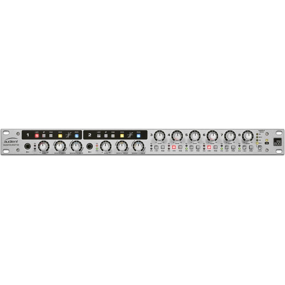 Audient ASP800 - 8-Channel Microphone Preamplifier and ADC with HMX & IRON