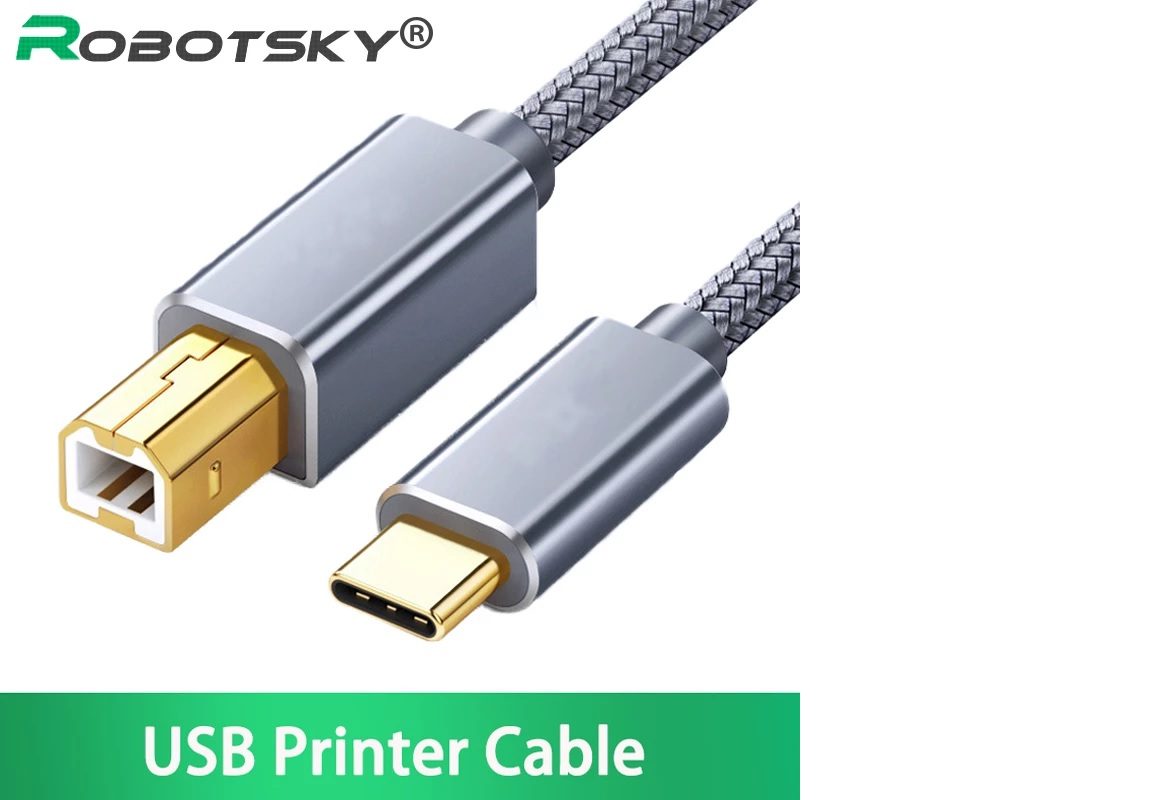 USB-C to USB-B Braided Cable 3m