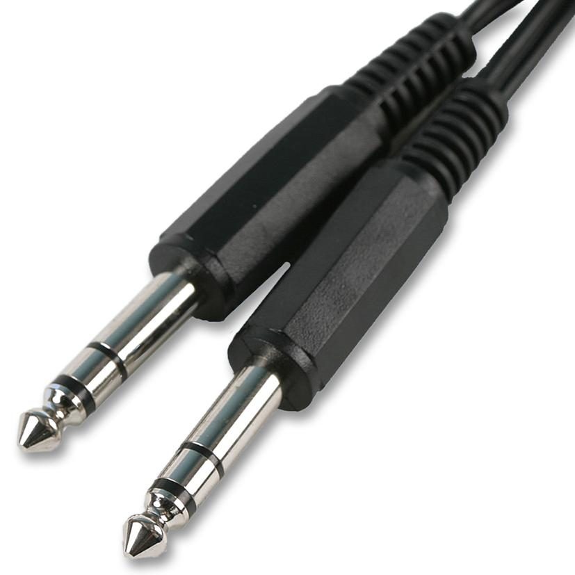 2m 6.35mm (1/4") Stereo Jack Plug, 6.35mm (1/4") Stereo Jack Plug