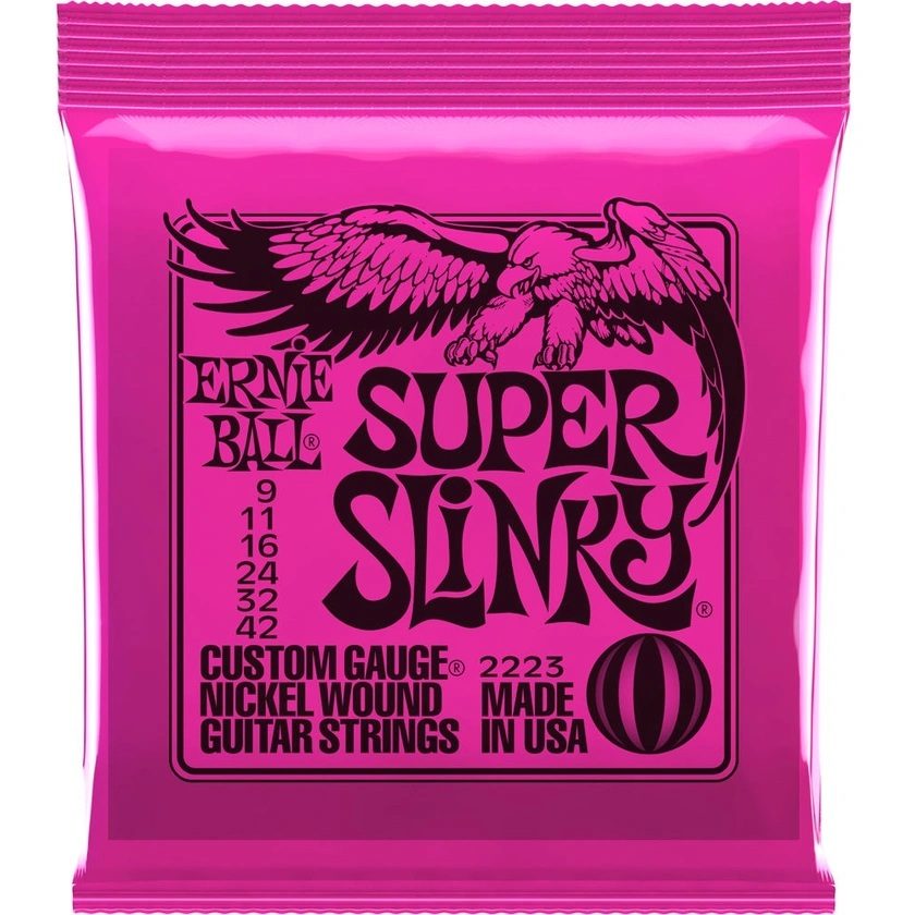 Super Slinky Nickel Wound Electric Guitar Strings - 9-42 Gauge