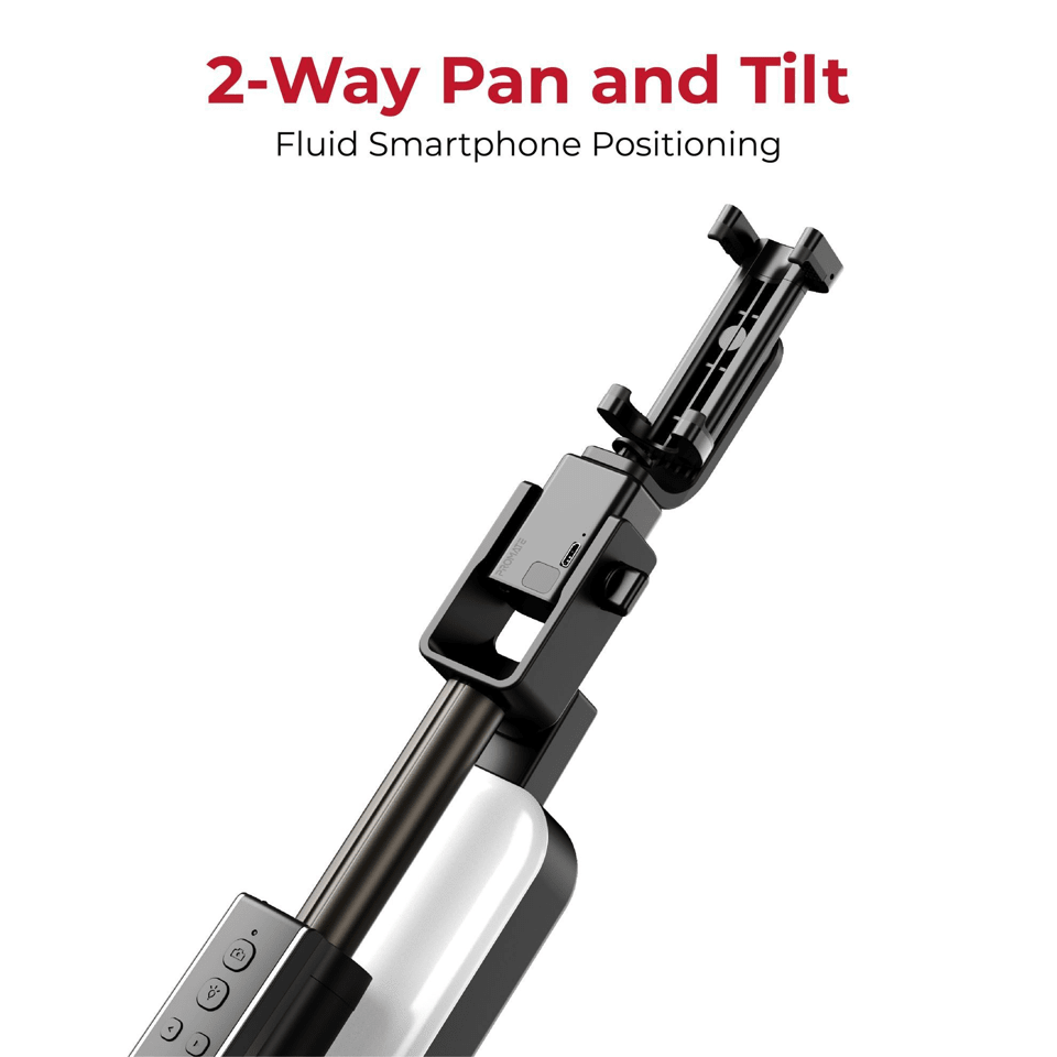 Smart Selfie Monopod Stand With LED Light. Includes Bluetooth