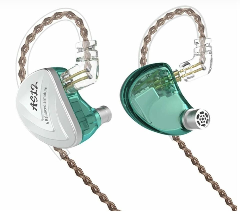 KZ AS12 In Ear Monitor Cyan With Mic