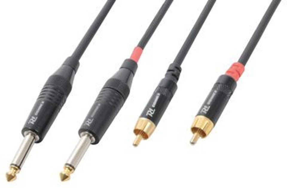 Audio Lead - 2 x Mono Jack to 2 x RCA Male 3 Metres