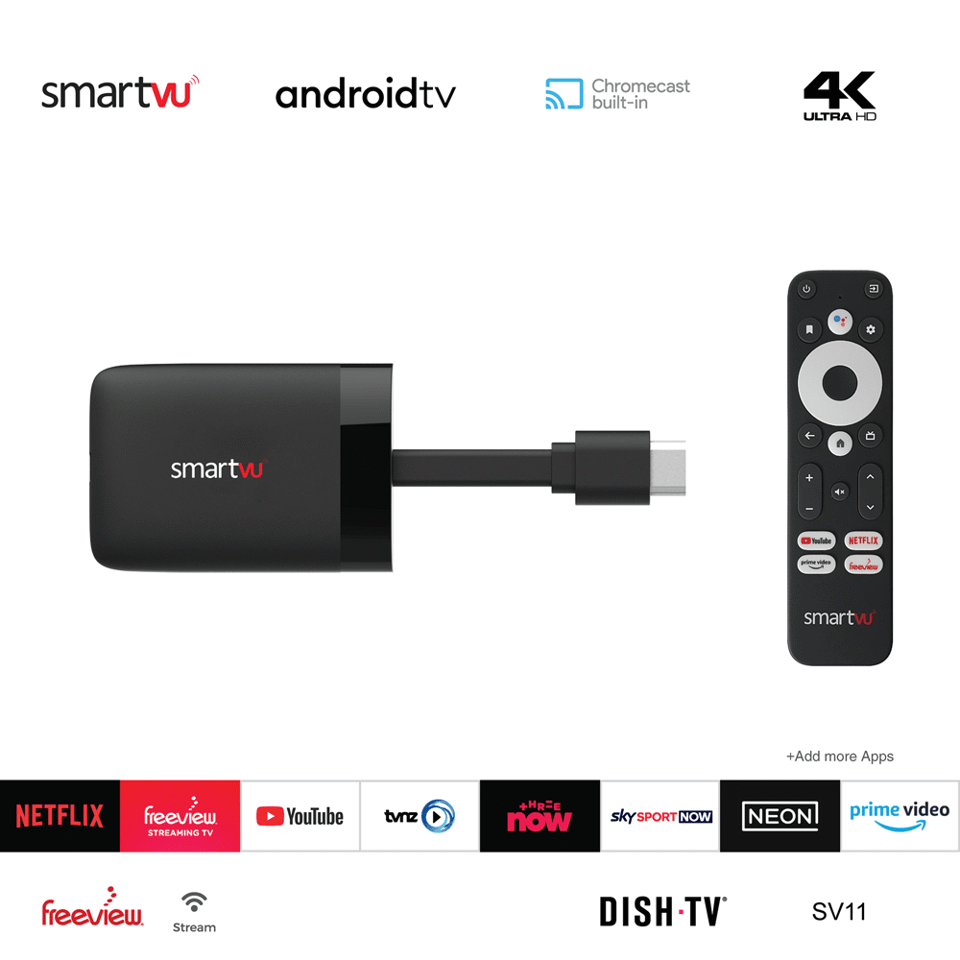 SV11 - Android TV, Freeview, Netflix, YouTube Dongle