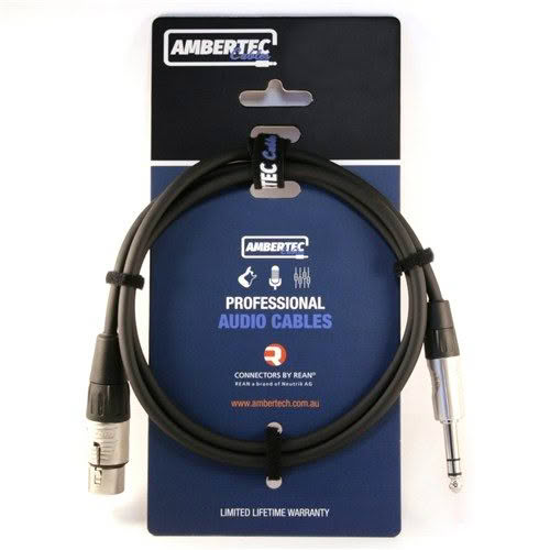 Microphone cable, 5m, REAN XLRF to 6.35mm TRS