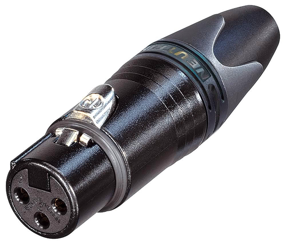 Neutrik NC3FXX-B Female 3 pin XLR Black / Gold Pins