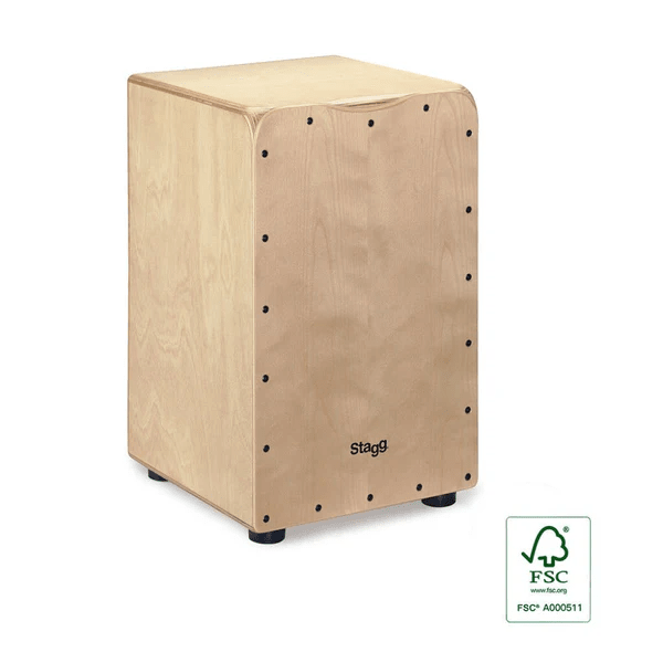 Stagg Medium Sized Cajon in Natural Finish